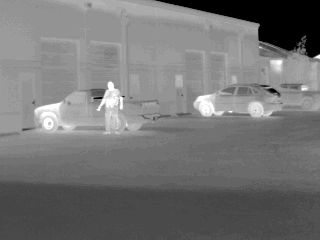 Thermal image of a parking lot